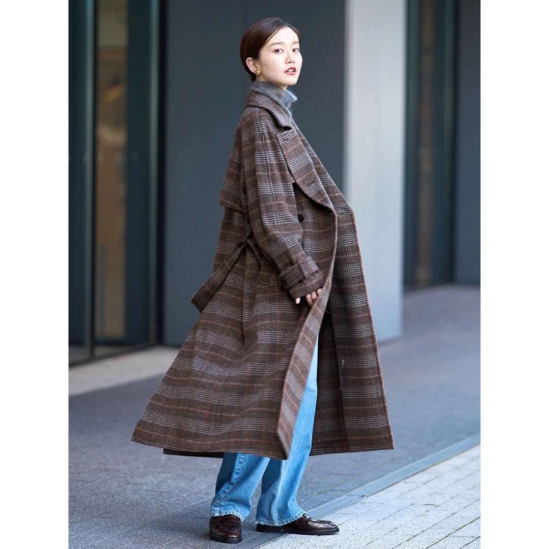 IENA - ロングコート チェスター トレンチ チェック アウター IENA