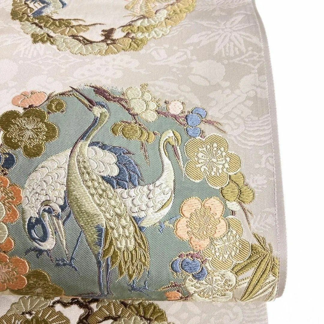 鶴模様 双鶴紋 菊花 梅花 松模様 袋帯 着物 123a p