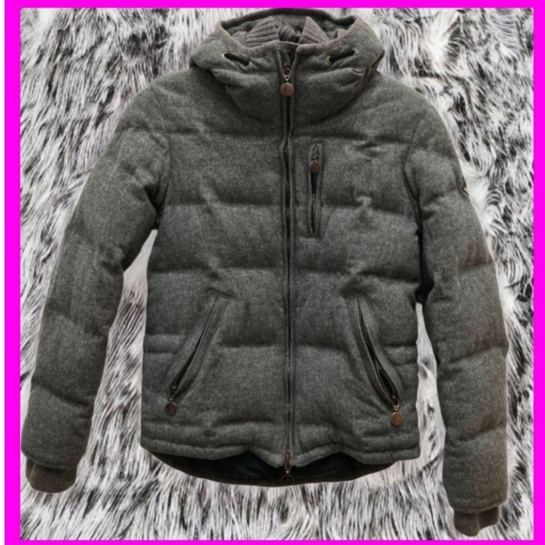 MONCLER - MONCLER極美品定20レアワッペン黒刺繍！ウールダウン