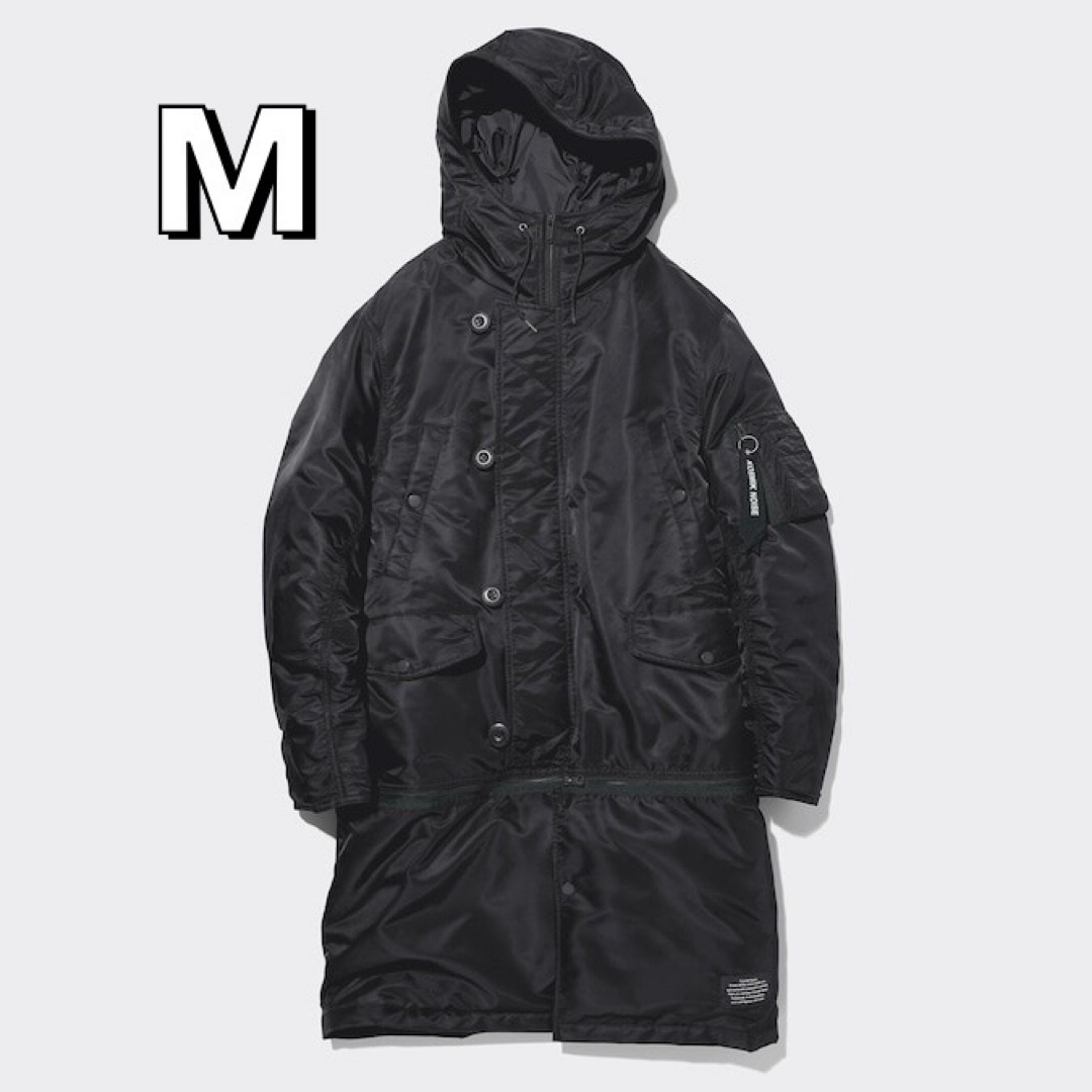 UNDERCOVER - GU UNDERCOVER ヒートパデッドコンバーチブルコート 黒 M