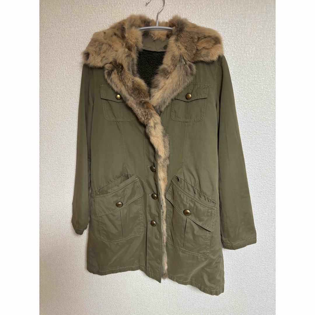 THE SHOP TK - THE SHOP TK モッズコート ファー付きコート カーキ M