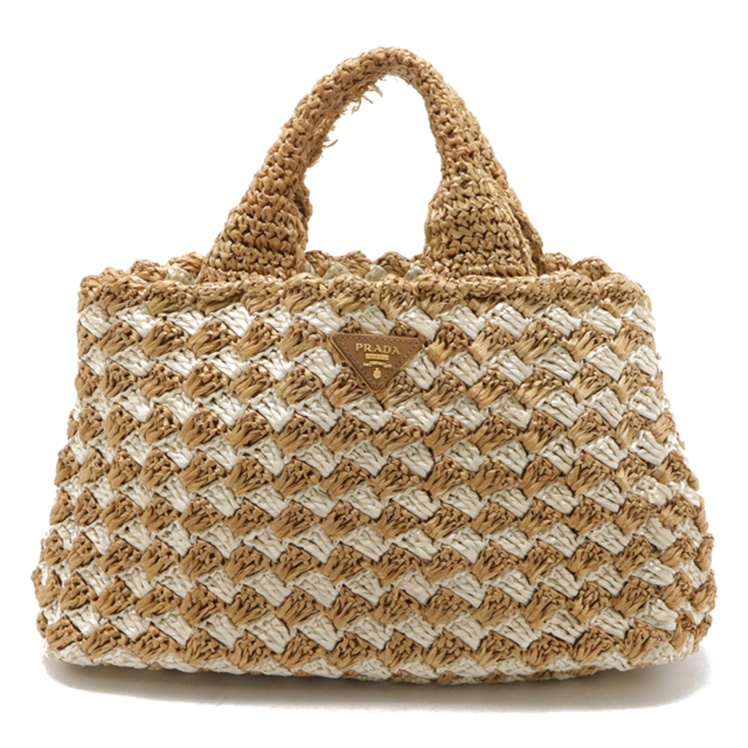 PRADA - PRADA プラダ ラフィアクロケット ハンドバッグ トートバッグ