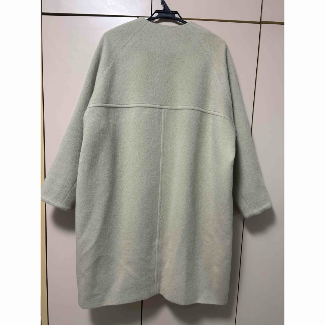 LOUNIE - ルーニィ ウール アルパカ コクーン ノーカラーコート 38 M