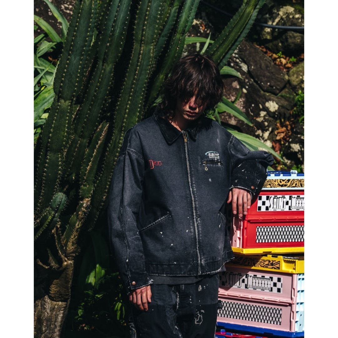 SAINT MICHAEL DETROIT JACKET/DRUG/BLACKの通販 by Bobo's shop｜ラクマ