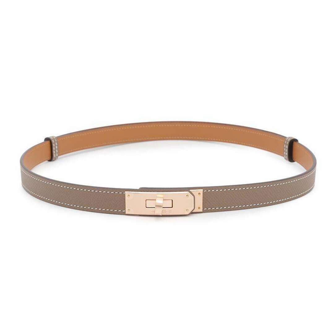 HERMES エルメスケリーベルトエトゥープ×ピンクゴールド金具