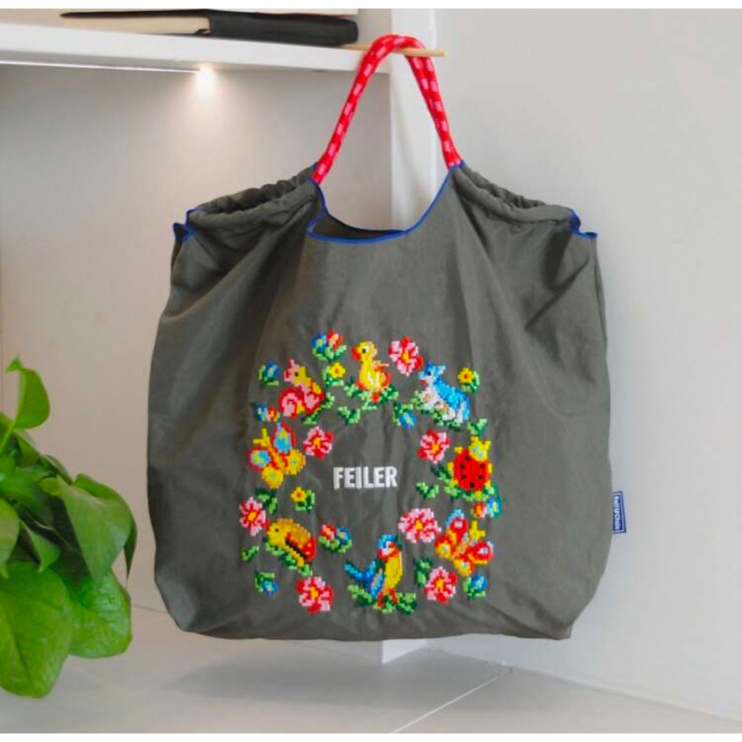 花と鳥の刺繍エコバッグ ボールアンドチェーンの通販 by Jiych88's