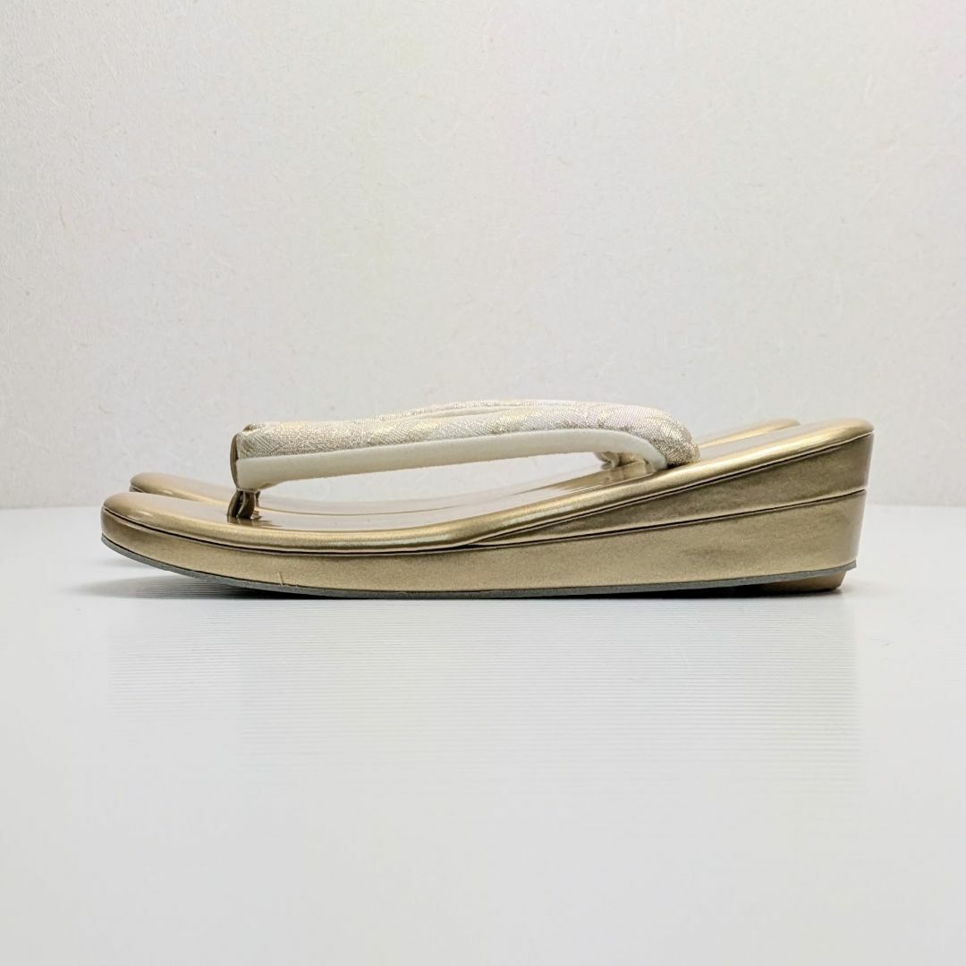 草履バッグセット ゴールド フォーマル 帯地 ゴールド S〜3Lサイズ