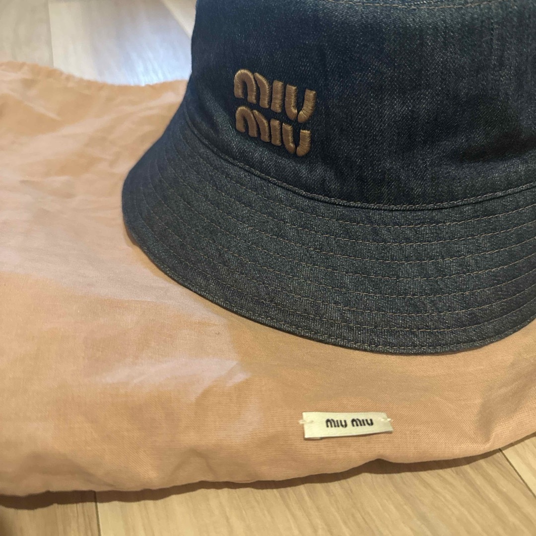MIU MIU - 値下げ！Miu Miu 23-24ss Denim Bucket Hat ロゴの通販 by