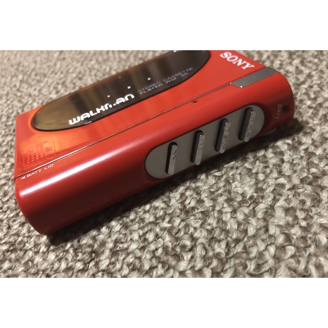 WALKMAN - SONY カセットウォークマン WM-50 赤/レッド ジャンクの通販