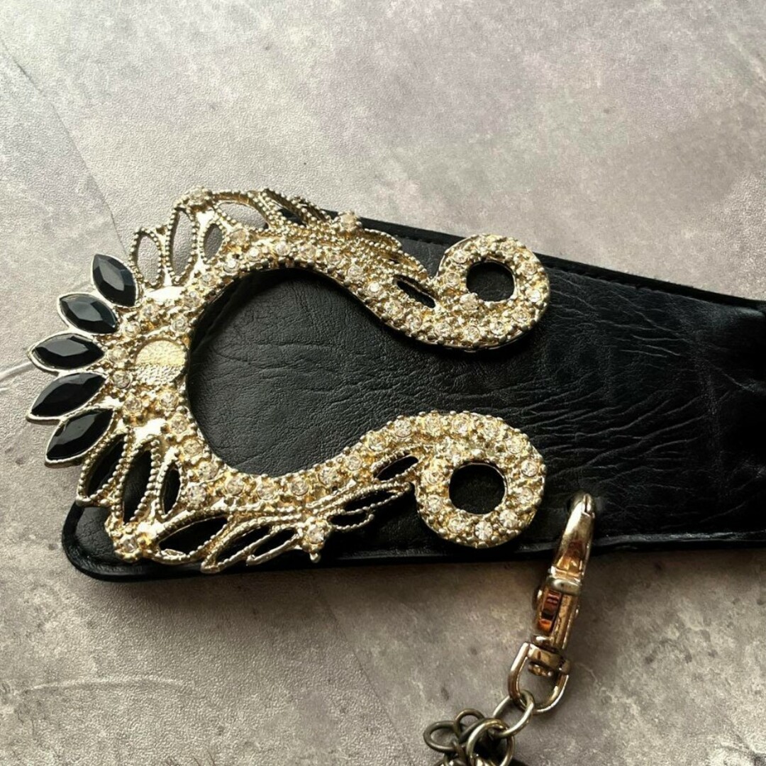 d.i.a - D.I.A フェザー クロス チェーン スタッズ付き ベルト y2k