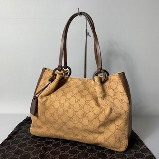 ✨極美品✨】グッチ ハンドバッグ GGキャンバス レザー ブラウン 極美
