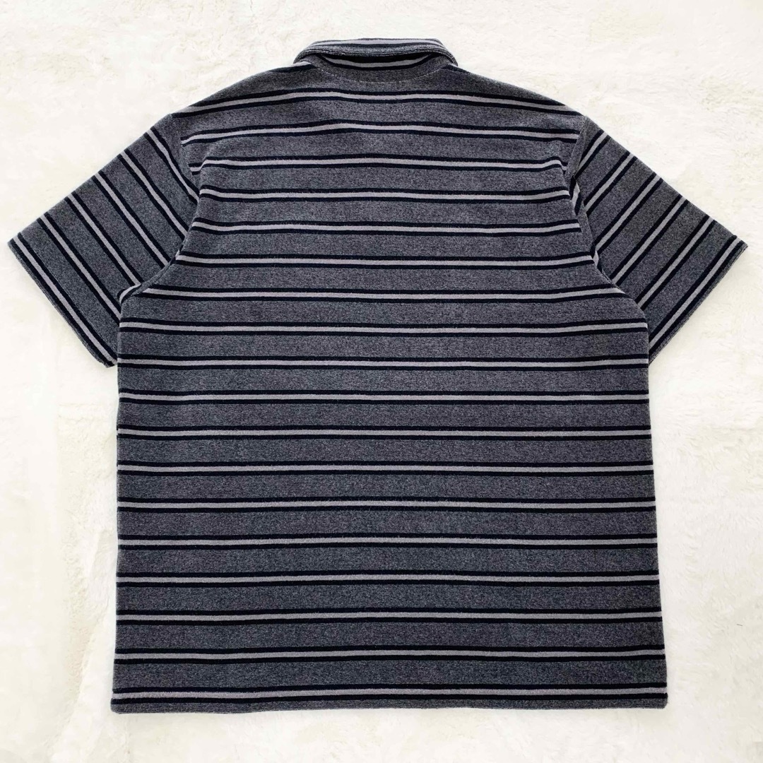 Supreme 24SS Stripe Terry S/S Polo 黒 XL