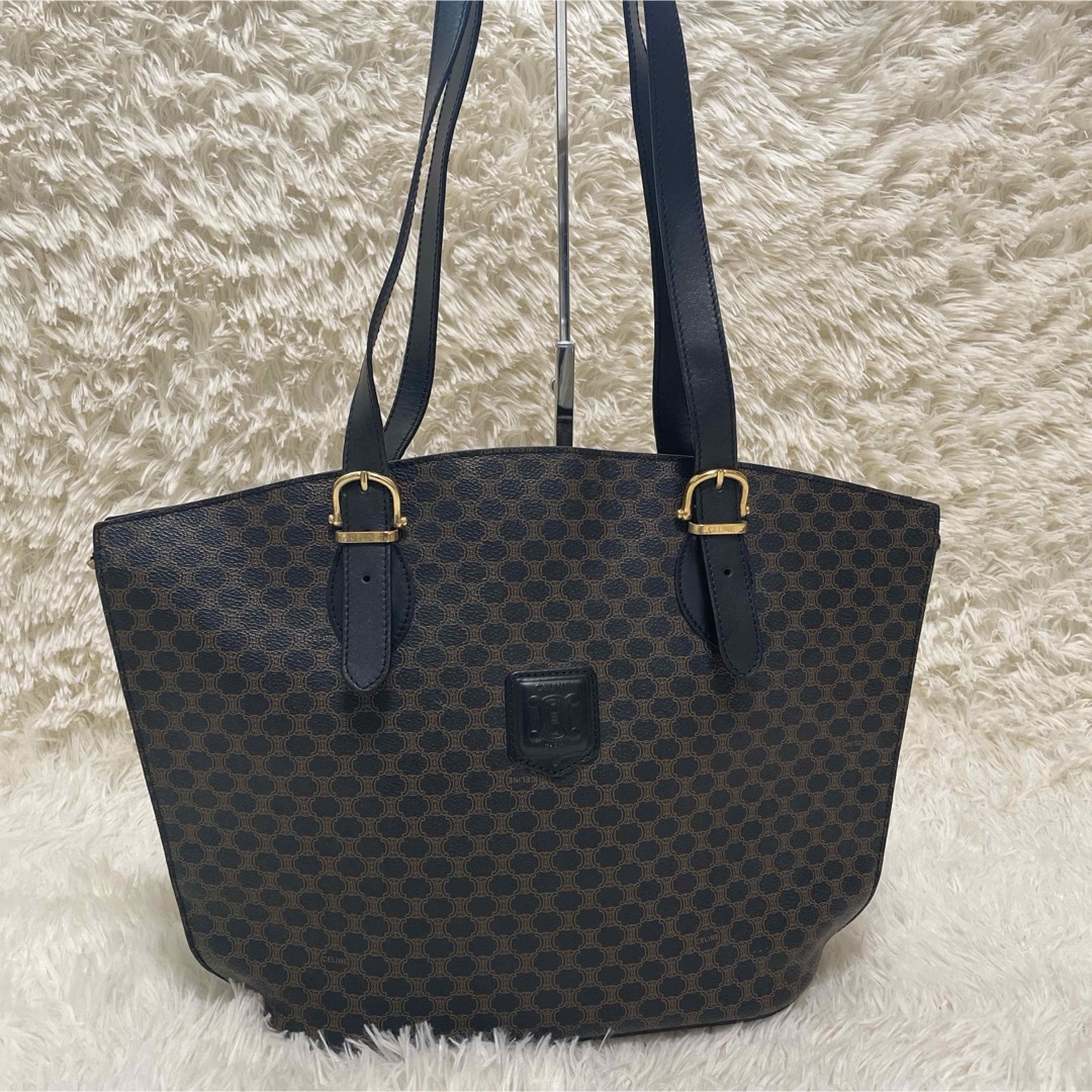 セリーヌトートバッグ 黒マカダム A4収納可能 大容量 ブラック