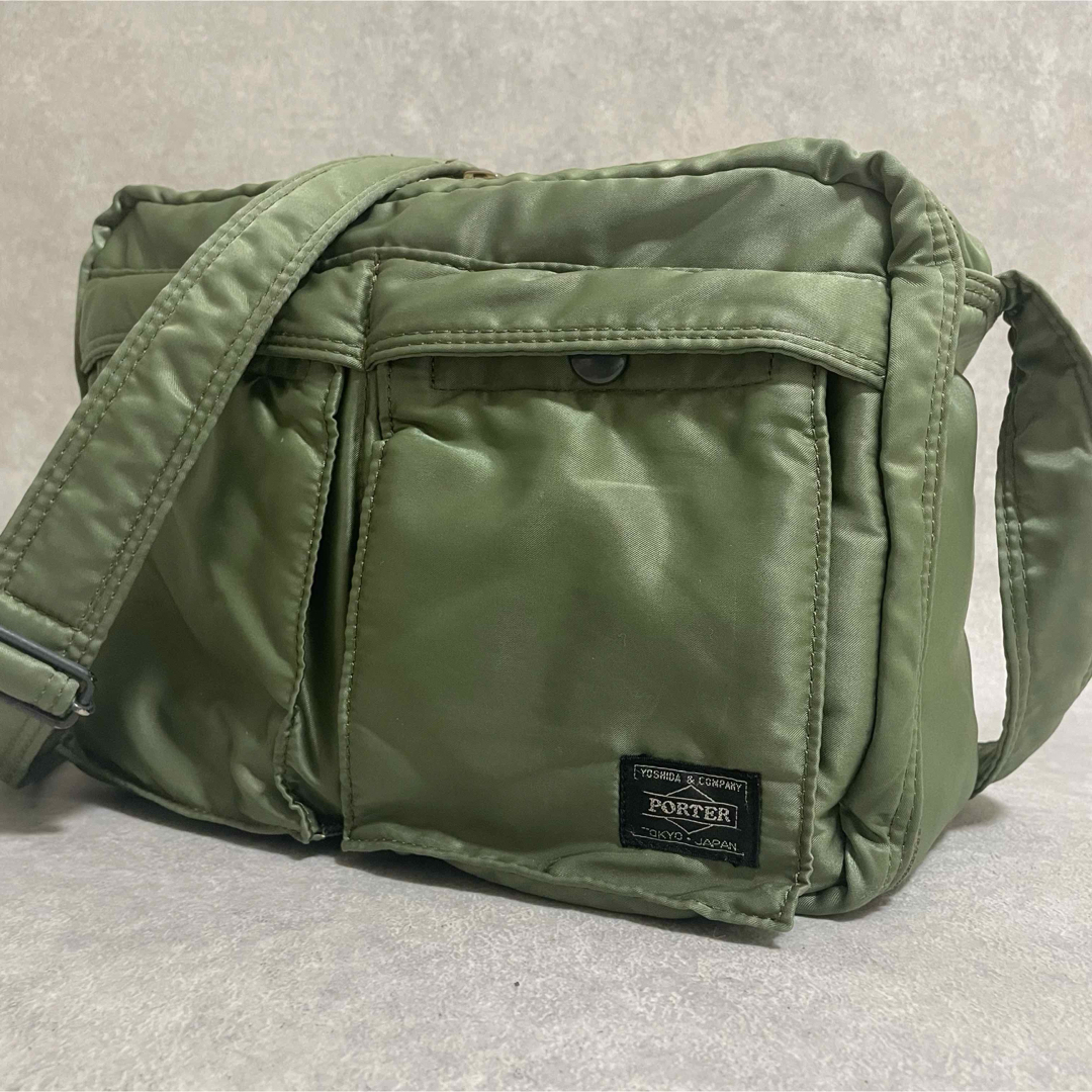 PORTER タンカー セージグリーン 二層 ショルダーバッグ ポーター