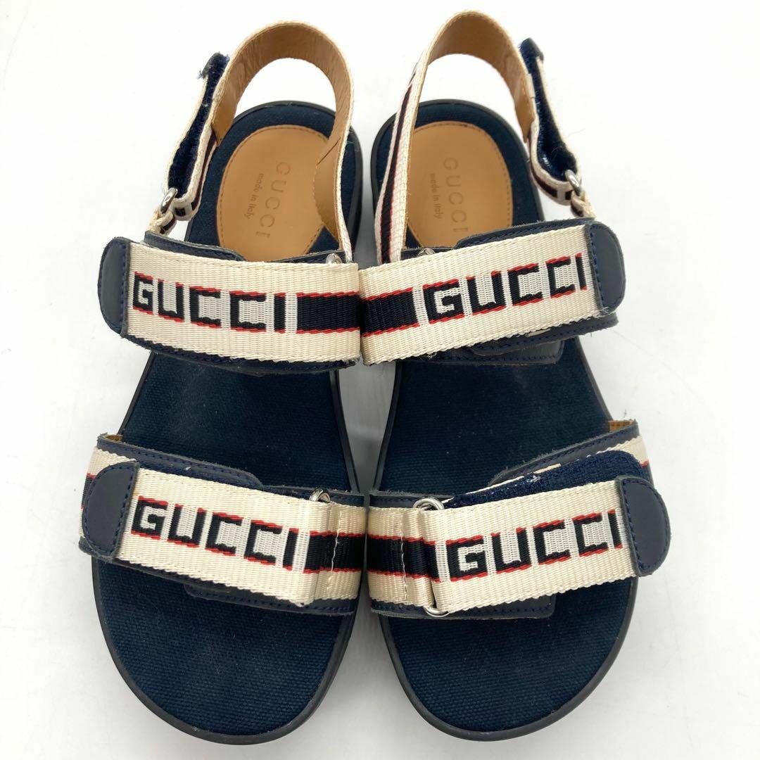 GUCCI - 【美品】GUCCI サンダル ストラップサンダル ストライプロゴ
