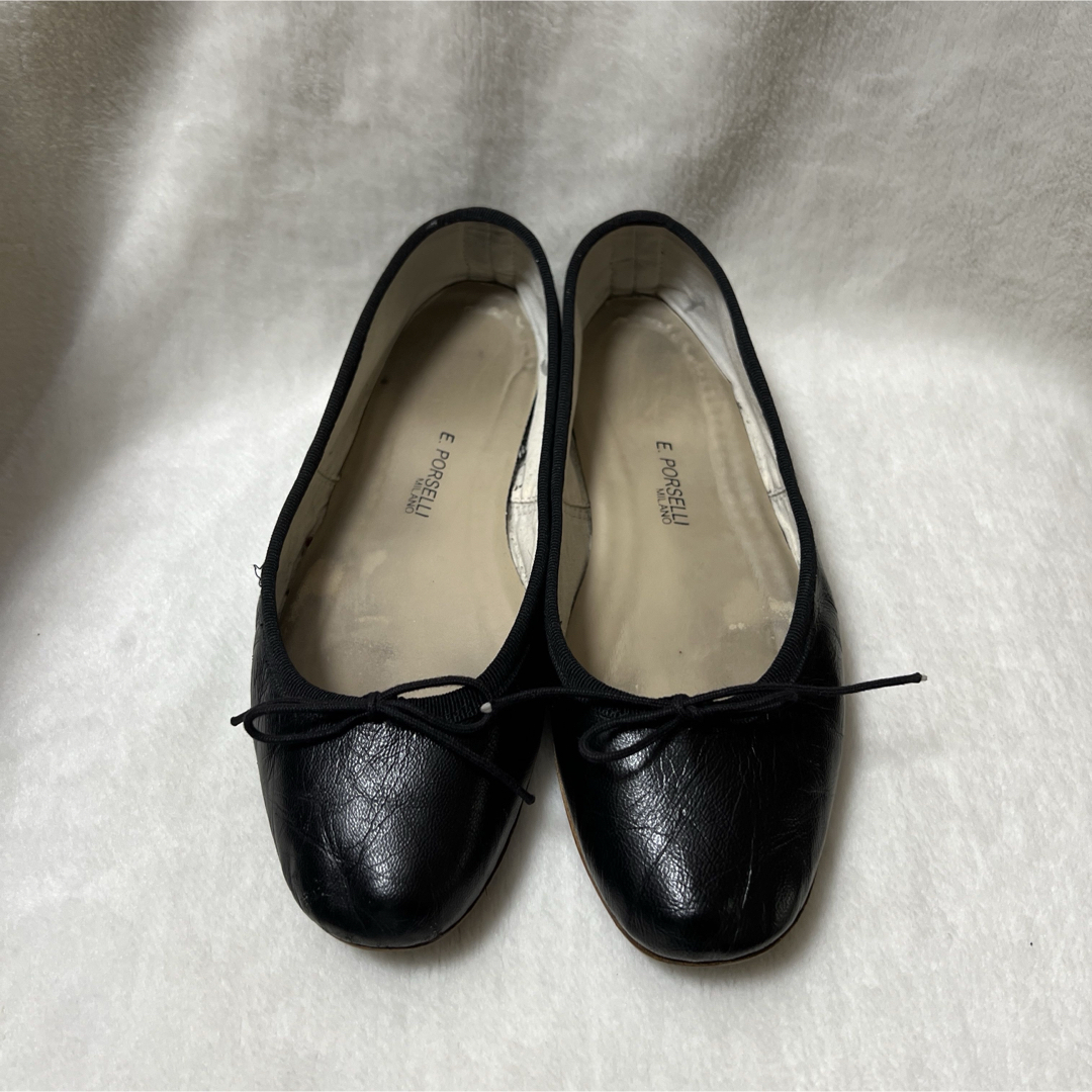 E. Porselli 黒 バレエシューズ 37か38サイズ