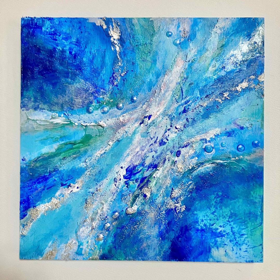 Aqua＊テクスチャーアート 絵画 原画 抽象画 海 夏 現代アートの通販
