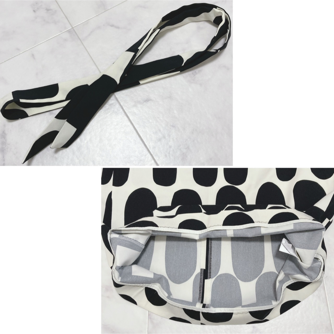 marimekko 定価3.5万 ワンピース BIAK RATSU 36 リボン