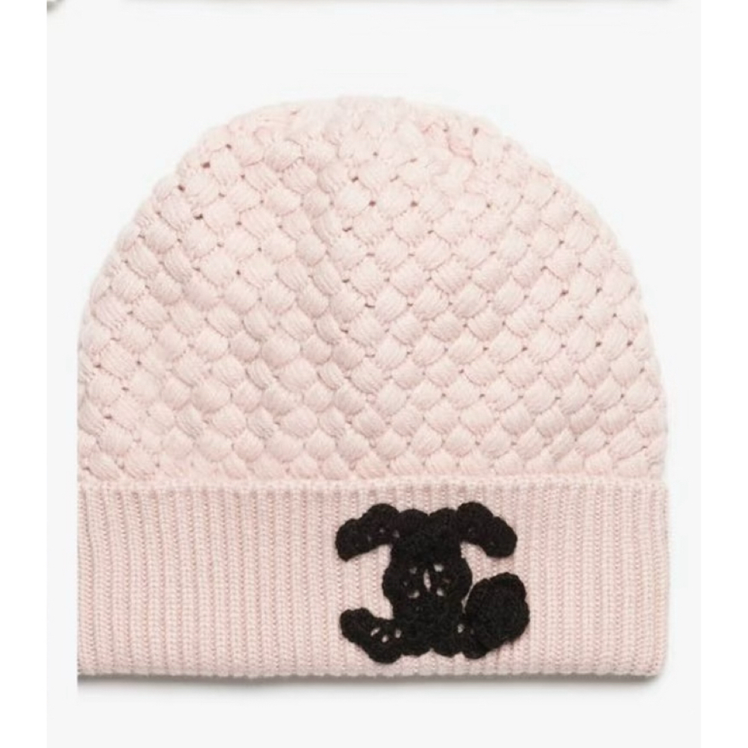 CHANEL - 値下げ！新品未使用 シャネル ニット帽 カメリア ピンク 最新