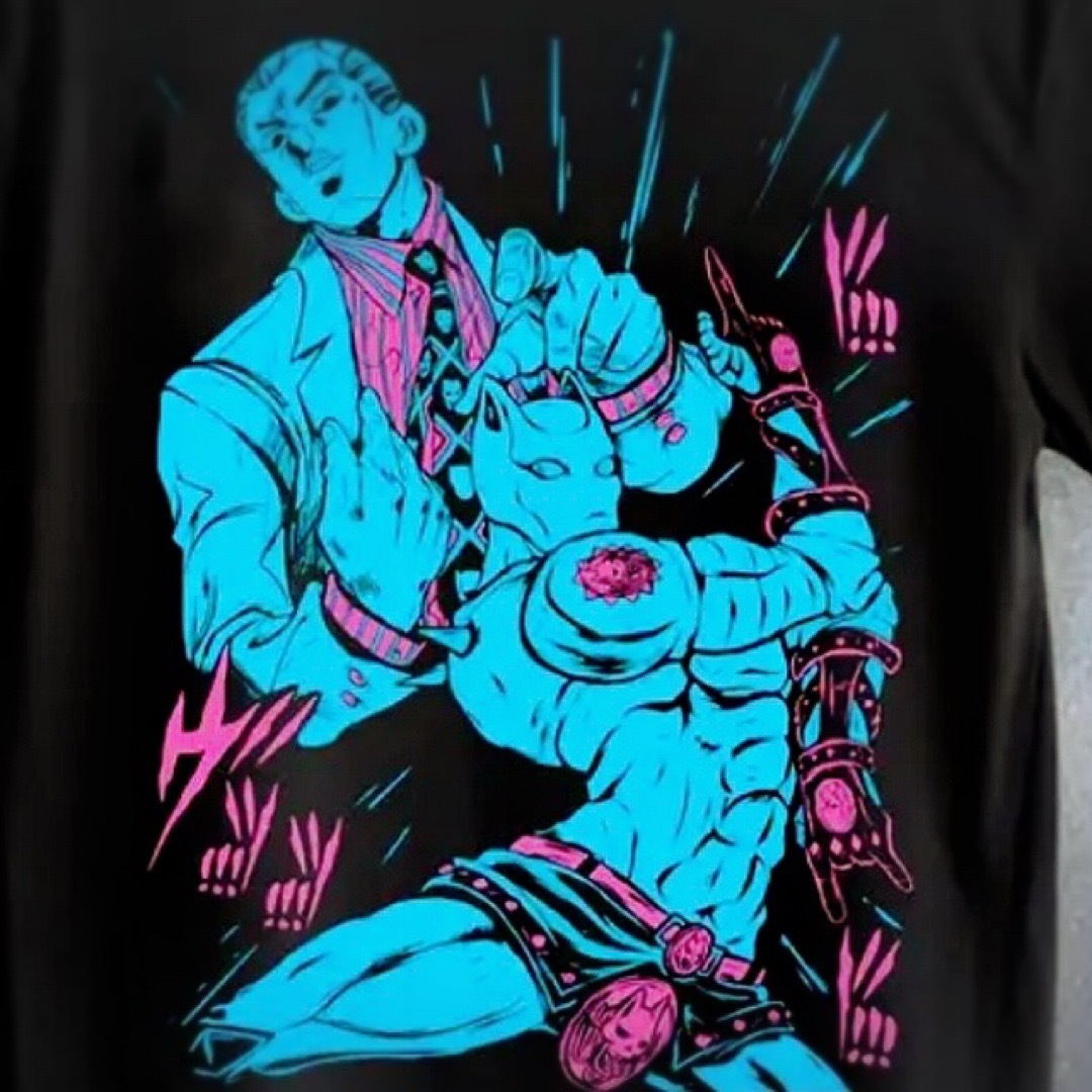 新品未使用】ジョジョ 吉良吉影 キラークィーン Tシャツ 黒 L 大きめの