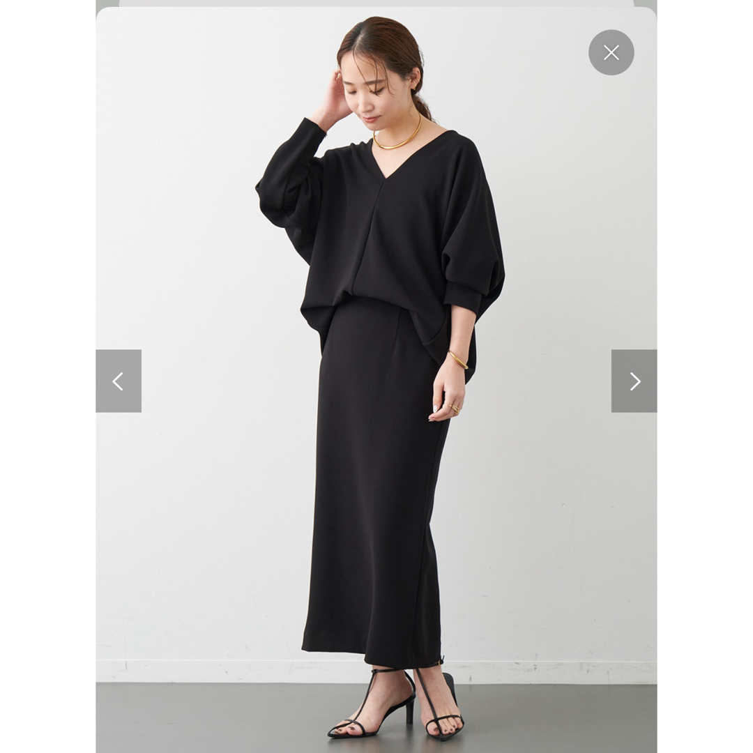 DEUXIEME CLASSE - deuxieme classe トリアセジョーゼットVネックプル