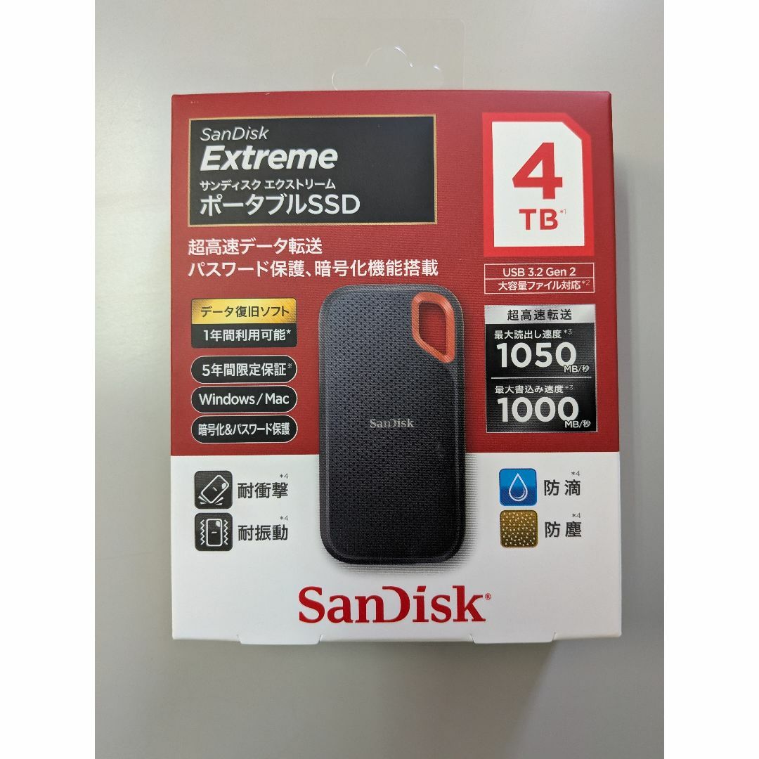 SanDisk - 【新品未開封】SanDisk Extreme ポータブルSSD 4TBの通販 by