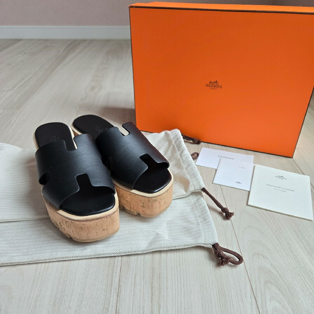HERMES - 美品✨エルメス エズ 30 サンダル カーフ ブラック 38の通販