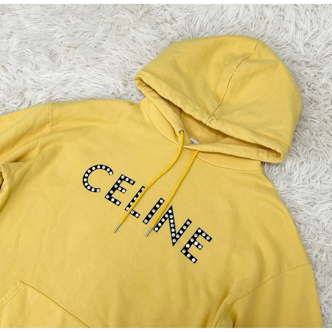 CELINE - 【美品】セリーヌ CELINE パーカー ロゴ スタッズ イエロー