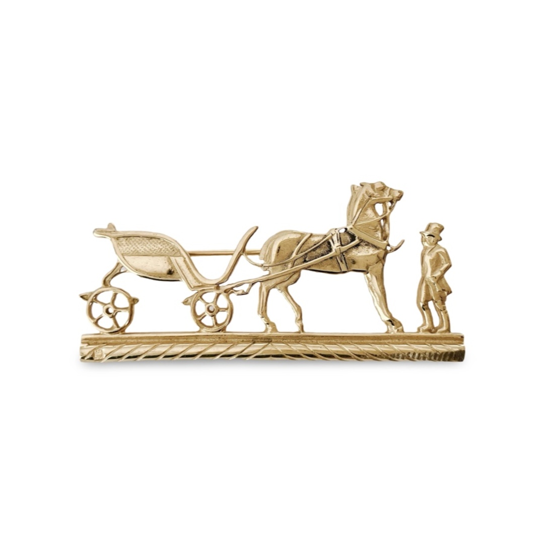 HERMES - HERMES エルメス 馬車 ホースキャリッジ モチーフ ブローチ