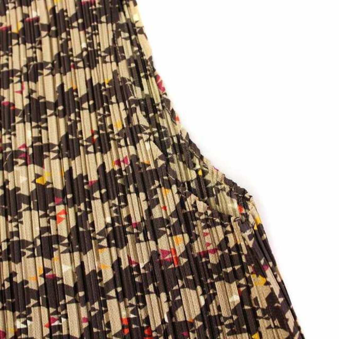 プリーツプリーズ イッセイミヤケ ノースリーブワンピース ひざ丈 総柄