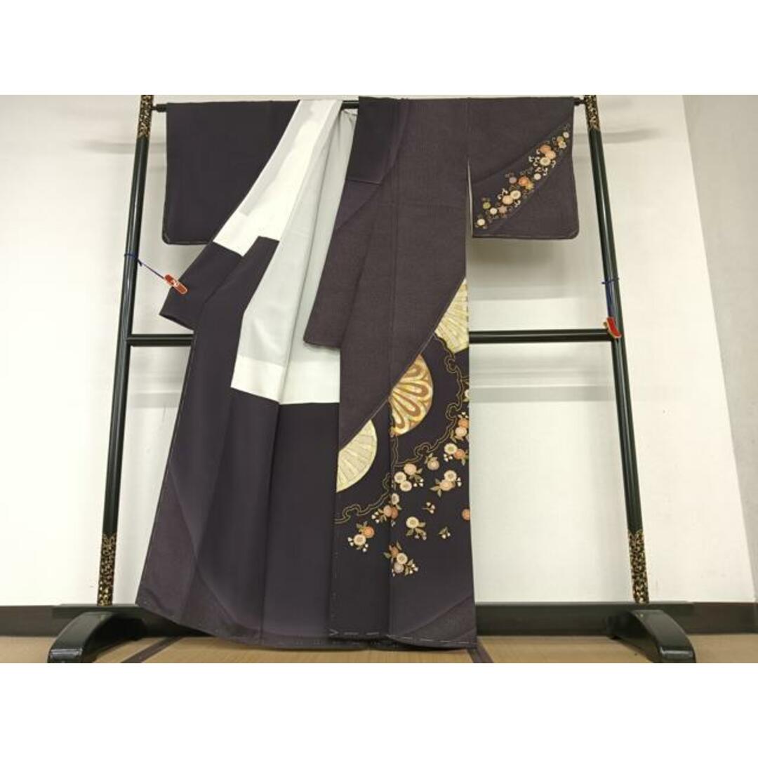 平和屋着物○訪問着 友禅 作家物 靖男 雪輪重ね花文 暈し染め 金彩 鬼