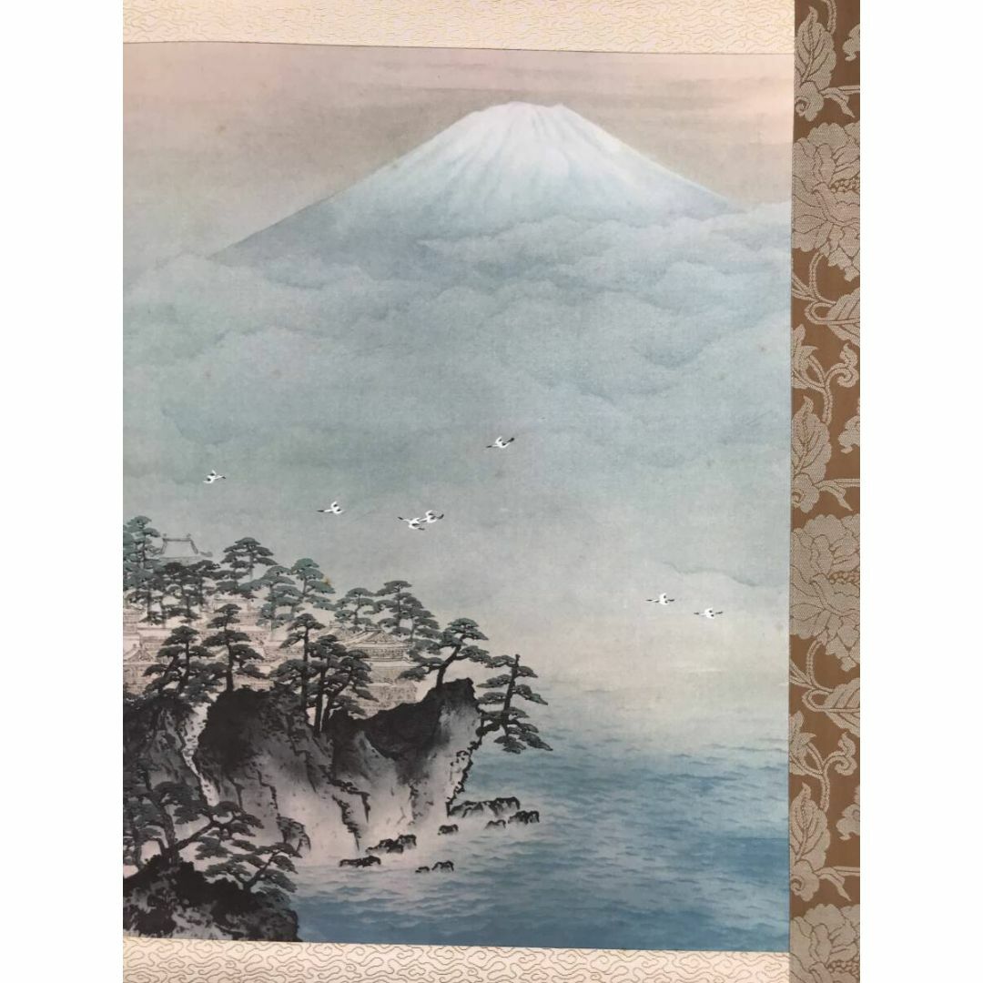 複製/横山大観/蓬莱山図/山水図/祝/正月/工芸品/掛軸☆宝船☆AJ-433の