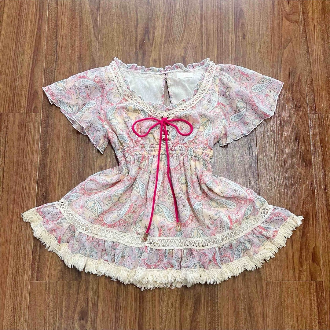 00s coquette姫系 レースフリルカットソーキャミセットLIZLISA系 00s