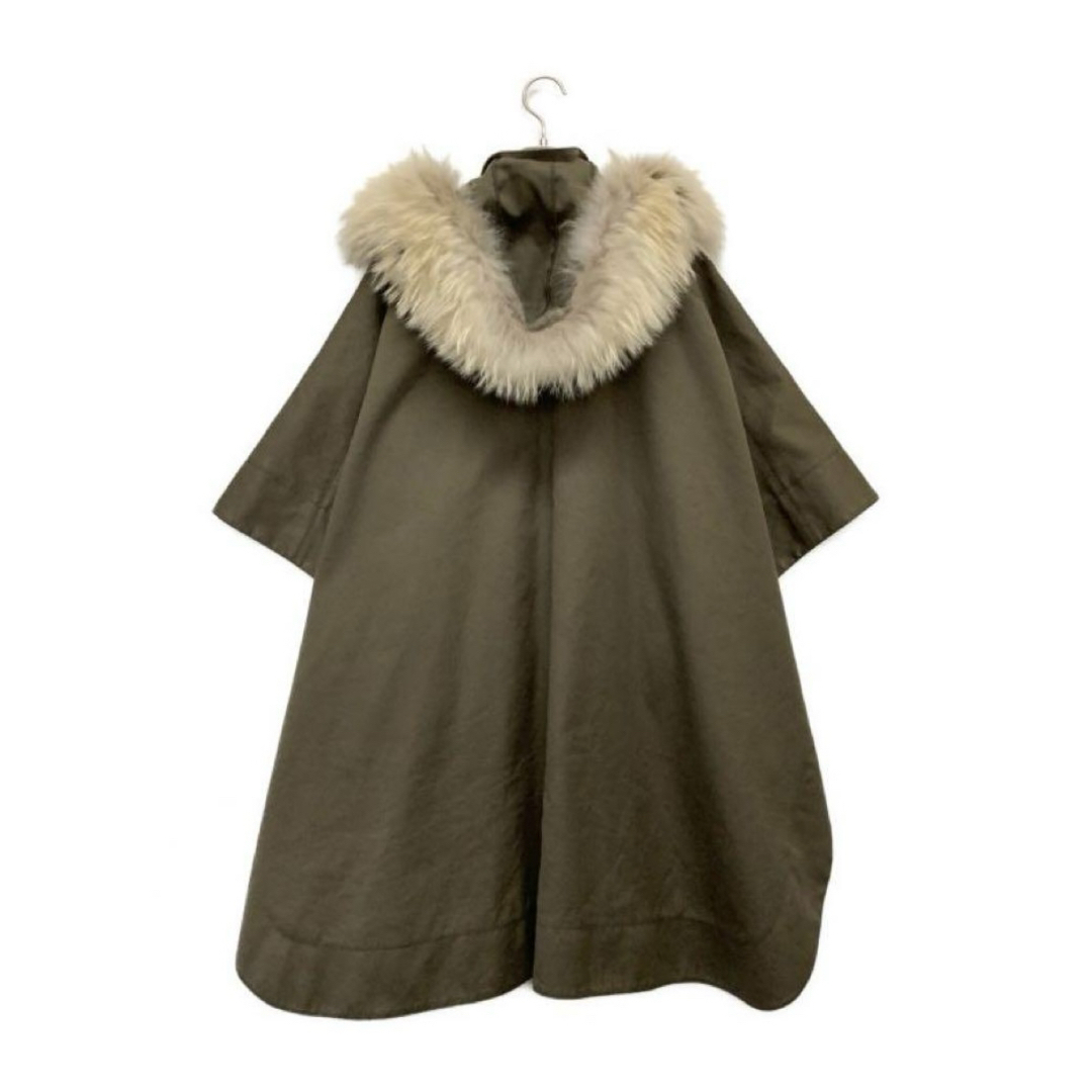 Drawer - 美品 Drawer オリーブ ファー付 ケープコート ポンチョ 定
