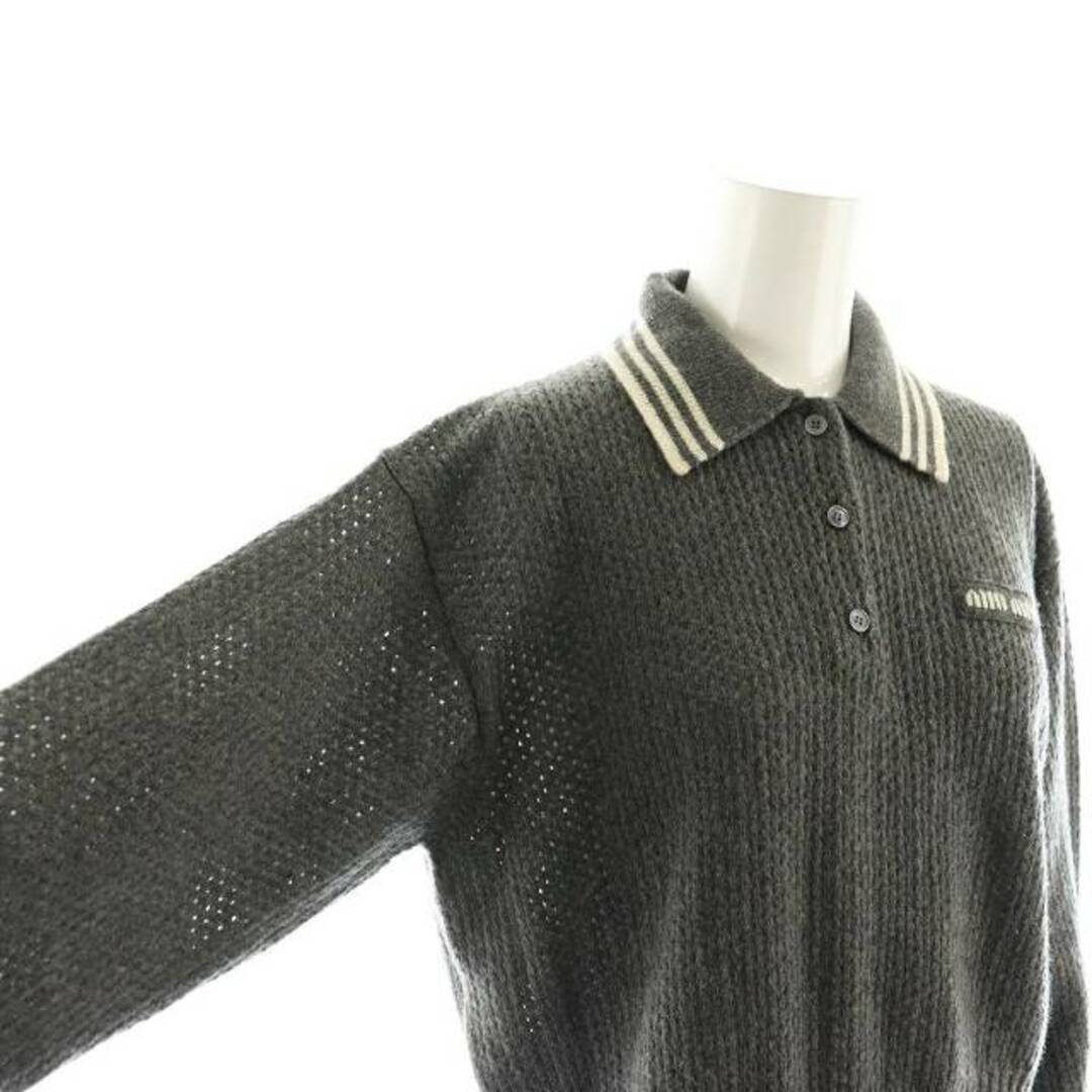 MIU MIU - ミュウミュウ ウール×カシミヤ ポロセーター メッシュニット