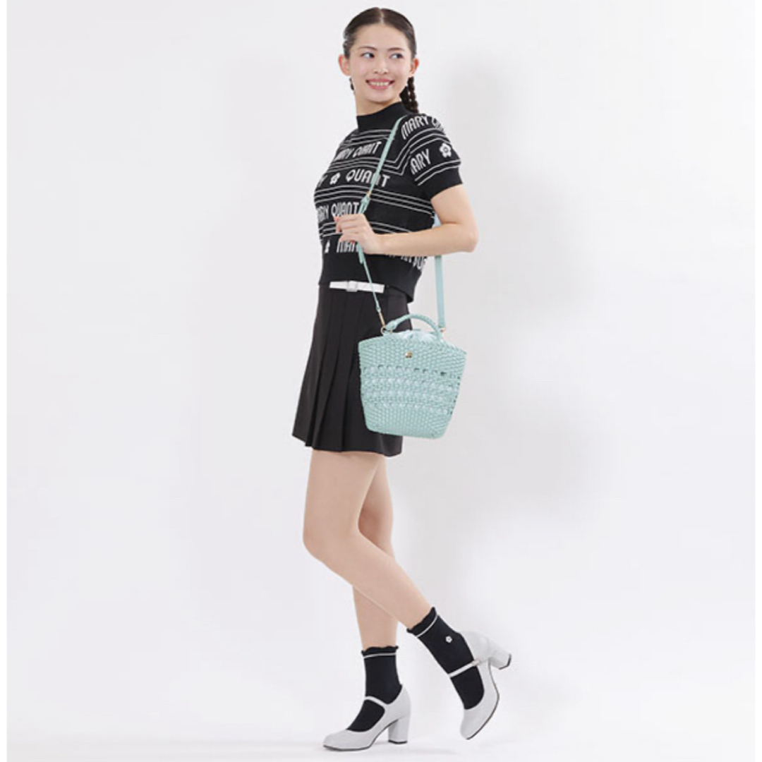 MARY QUANTアミコミデイジーポイント 2WAYミニトート パールブルーの