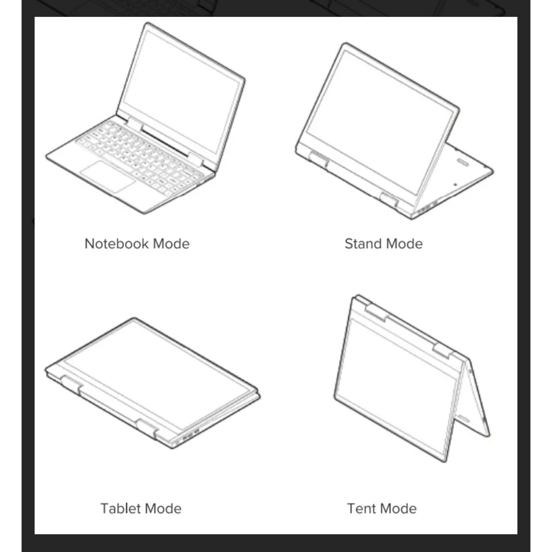 新品 13.3インチ モニター178度超広視野角のIPSディスプレイ360度回転