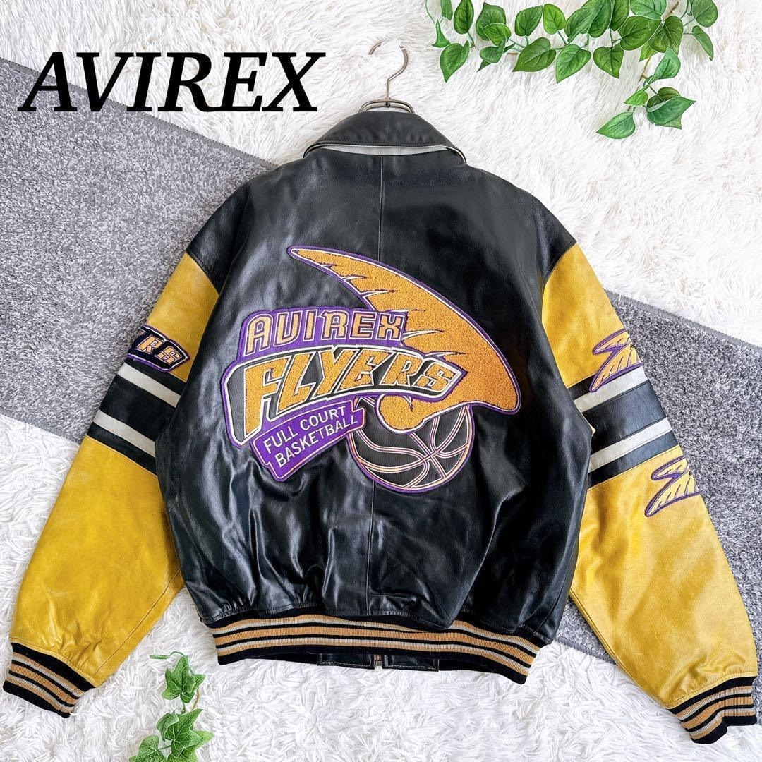 AVIREX - 希少 アビレックス レザージャケット スタジャン レイカーズ