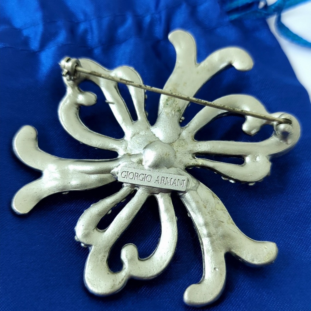 ヴィンテージ ラインストーン ジョルジオ アルマーニ ARMANI ブローチ