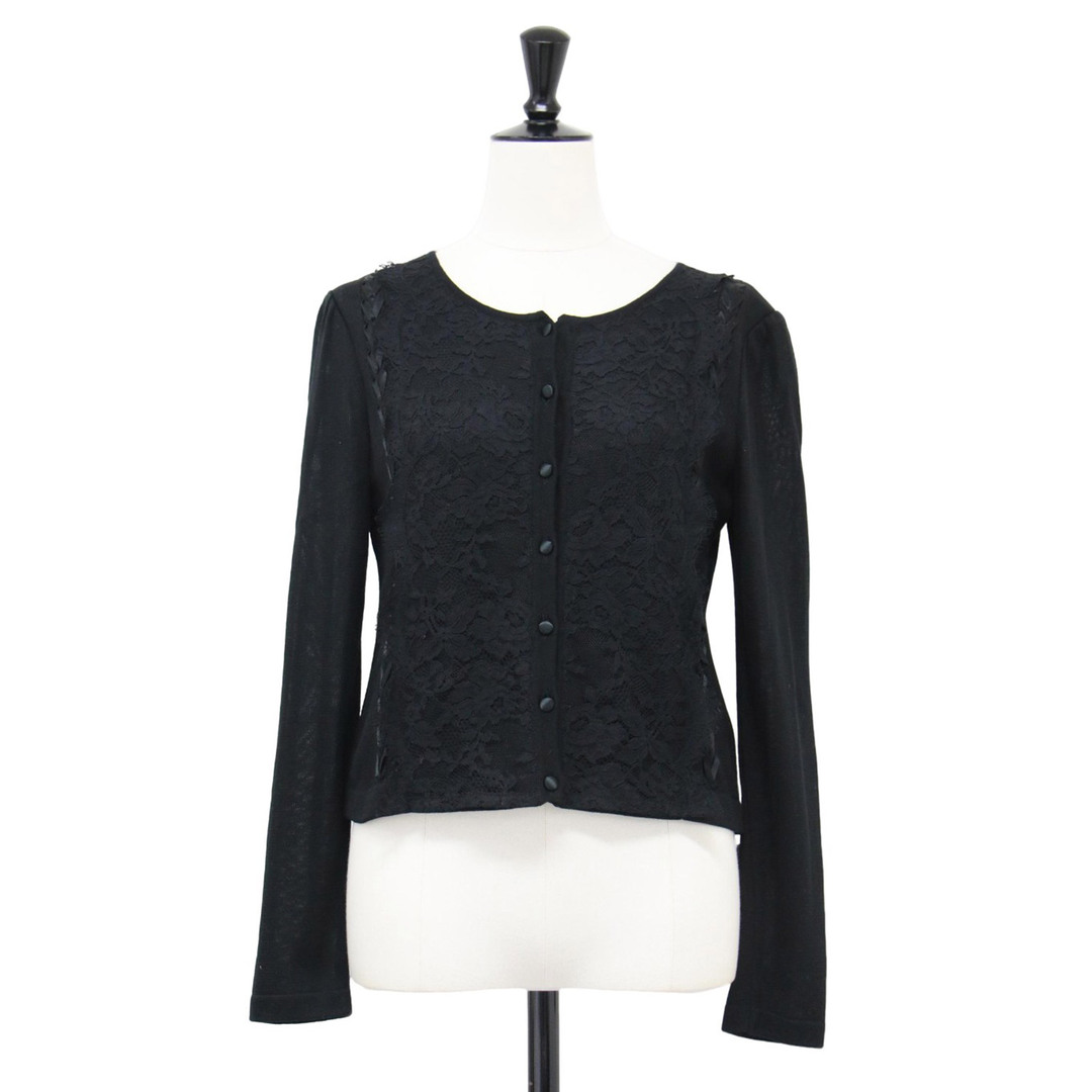 Rene ルネ 34 ブローチつき 黒 カーディガン Rene ブローチ付き ニット