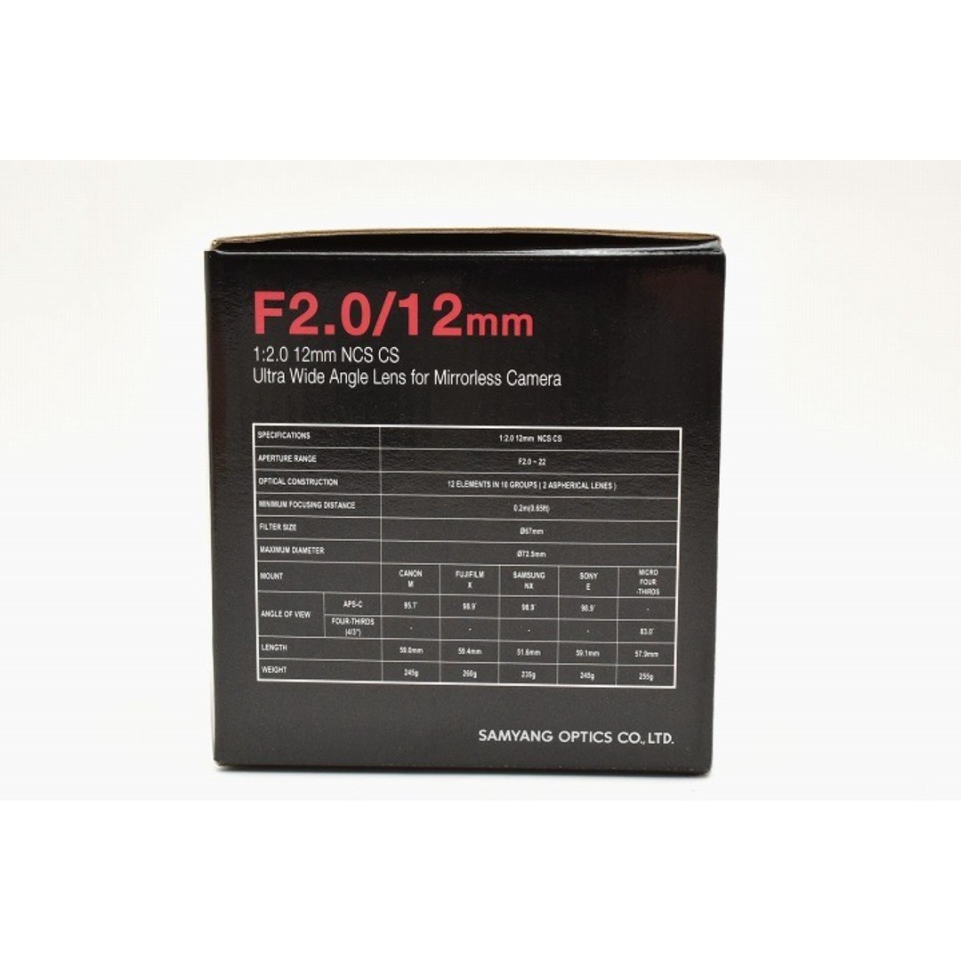 15266E ☆新品☆ SAMYANG MF 12mm F2.0 NCS CSの通販 by 写真機商