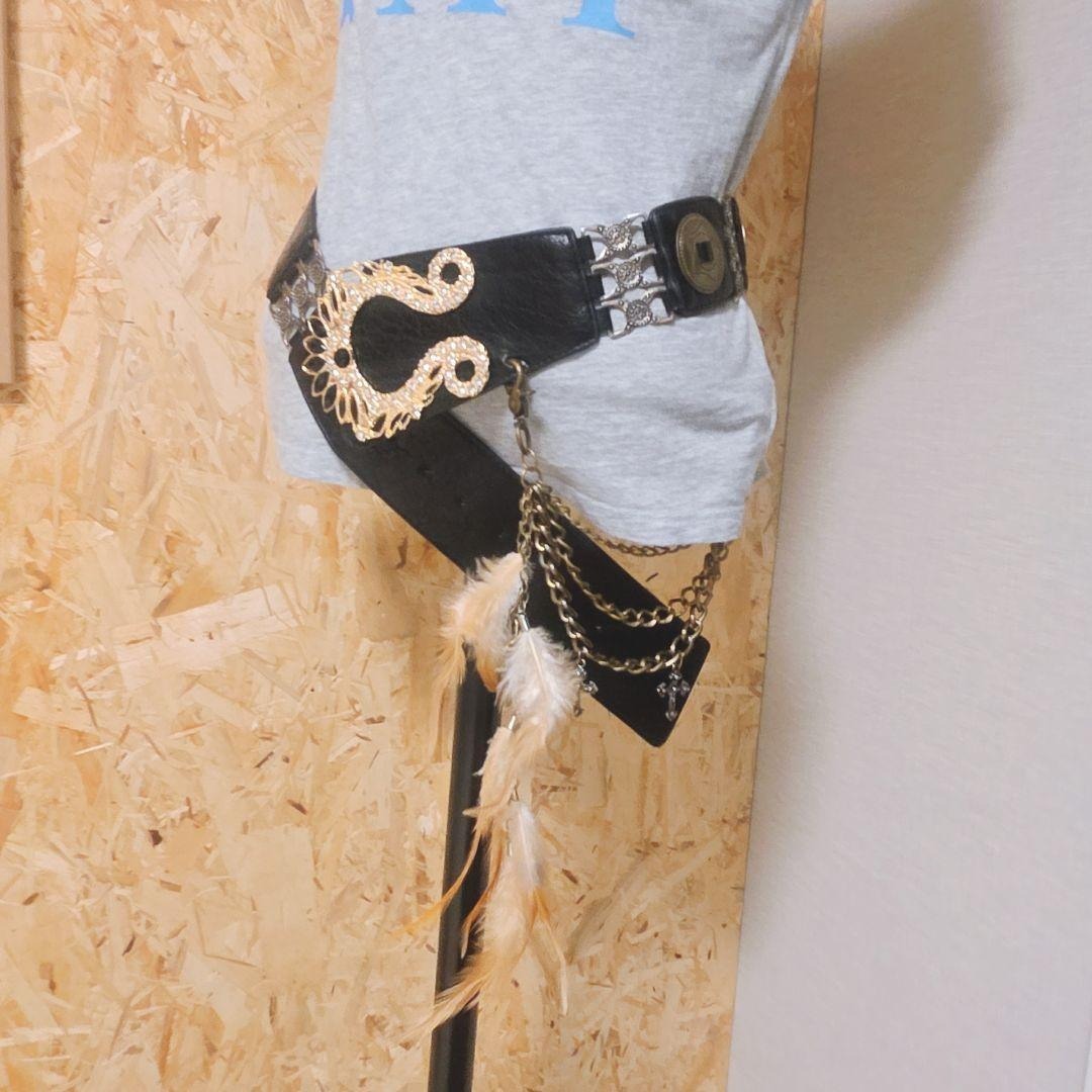 d.i.a - 新品d.i.a フェザー クロス チェーン スタッズ ベルト y2k