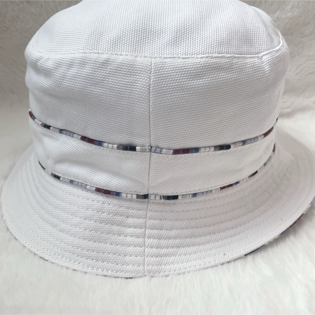 美品✨クリーニング済】HERMES バケットハット 帽子 ストライプ裏地 清潔