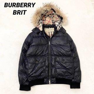 y2k バーバリーブルーレーベル リアルファー 中綿 ミリタリー