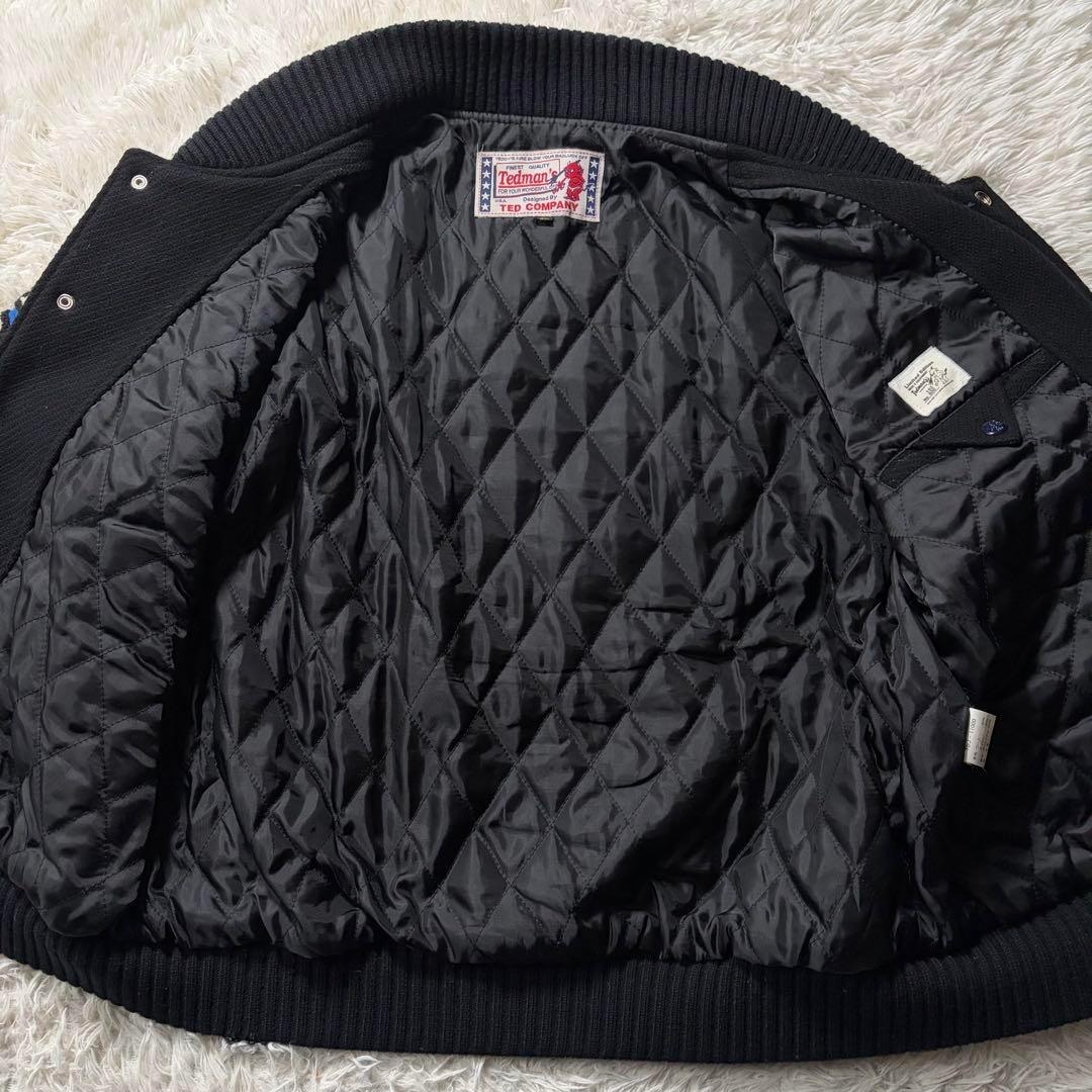 TEDMAN - 【激レア/42サイズ】TEDMAN スタジャン 袖レザー ブラック