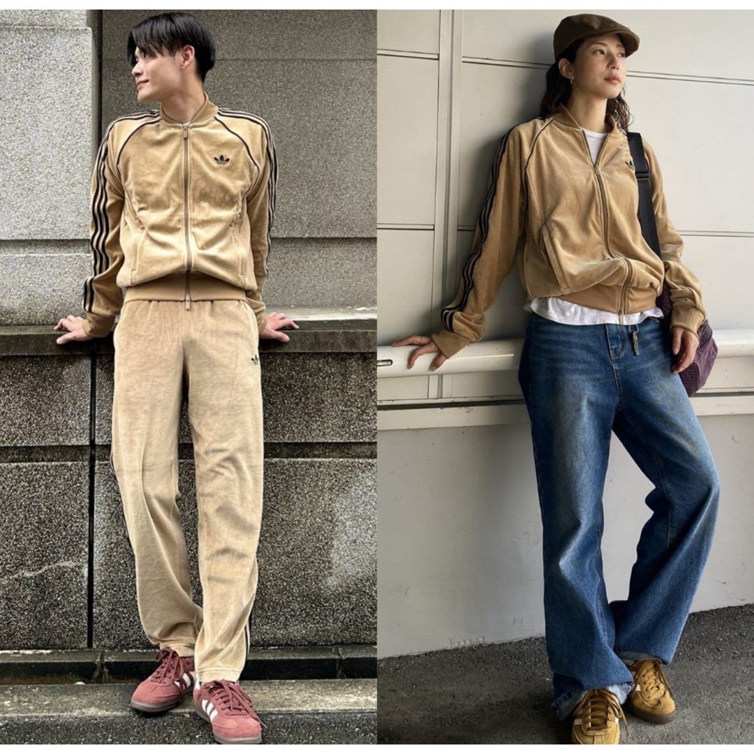 adidas Originals - 新品L】adidas アディカラー ブラウン ベロア