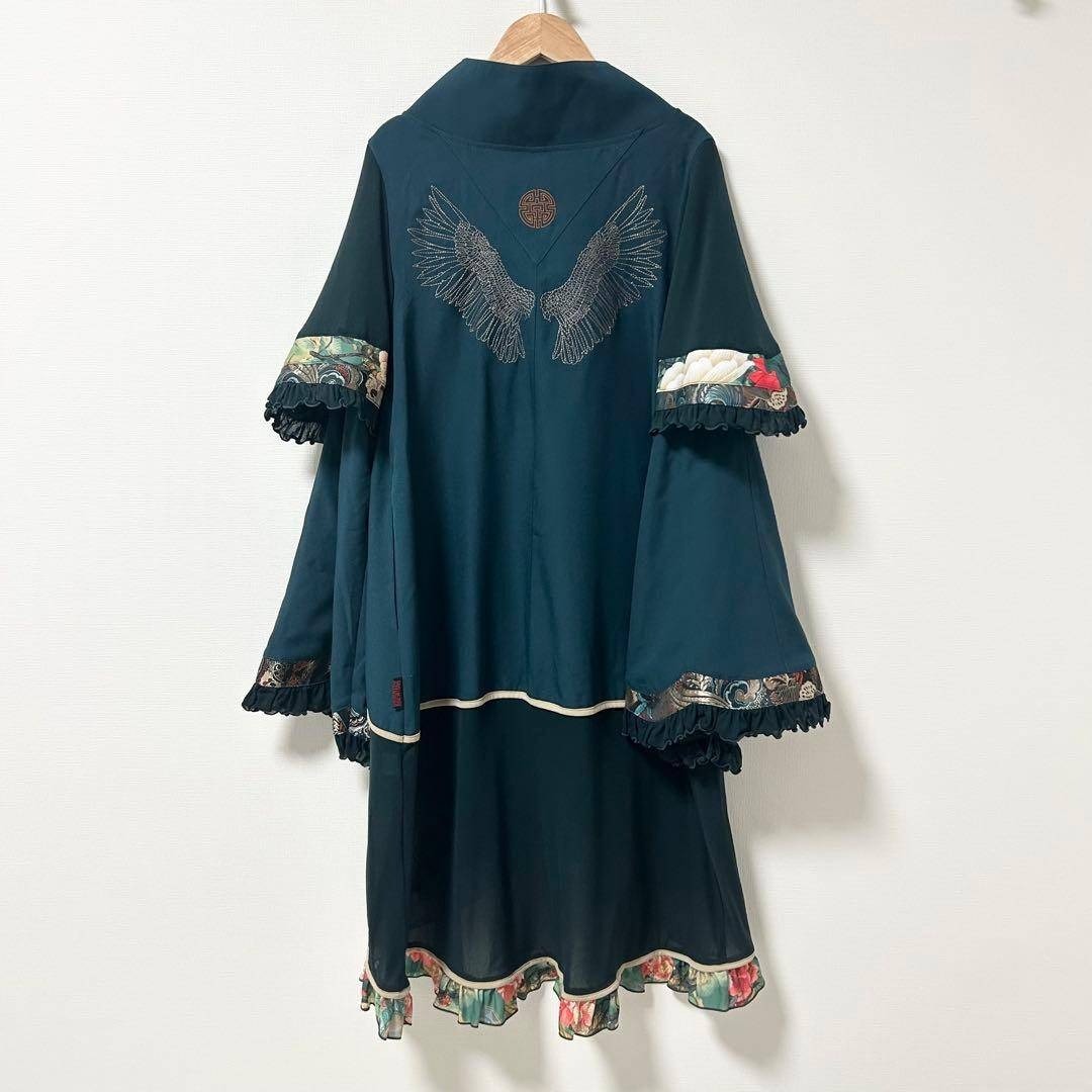 ozz oneste チャイナワンピース 羽織り グリーン