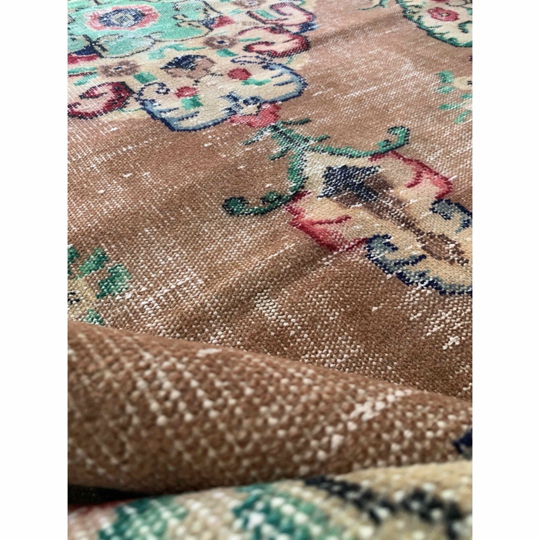 超大判 特大 271×140 超レア トルコヴィンテージラグ テラコッタ