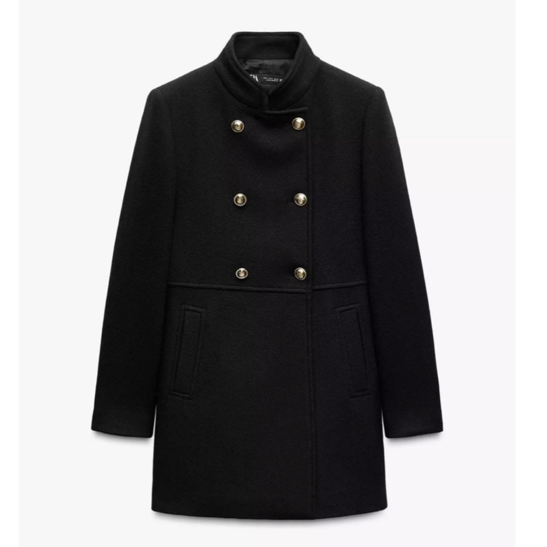 ZARA - ZARA ダブルブレストコート ゴールドボタン XS スタンドカラー