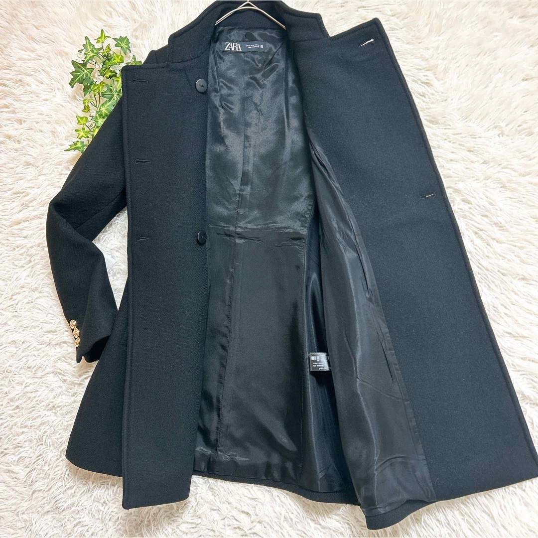 ZARA - ZARA ダブルブレストコート ゴールドボタン XS スタンドカラー